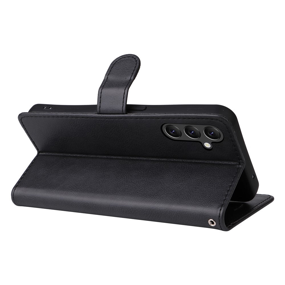 For Samsung Galaxy A05s 4G Case Solid Color Leather Mobile Cover Wallet Stand with Strap