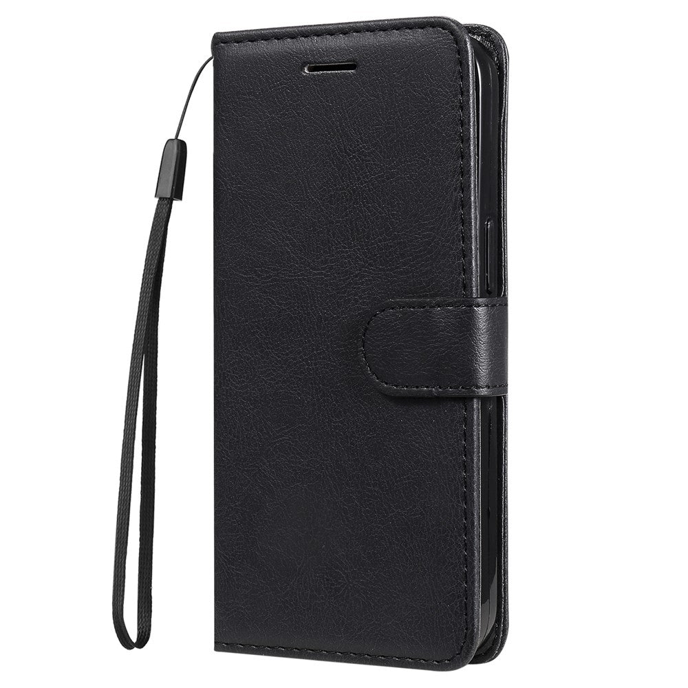 For Samsung Galaxy A05s 4G Case Solid Color Leather Mobile Cover Wallet Stand with Strap