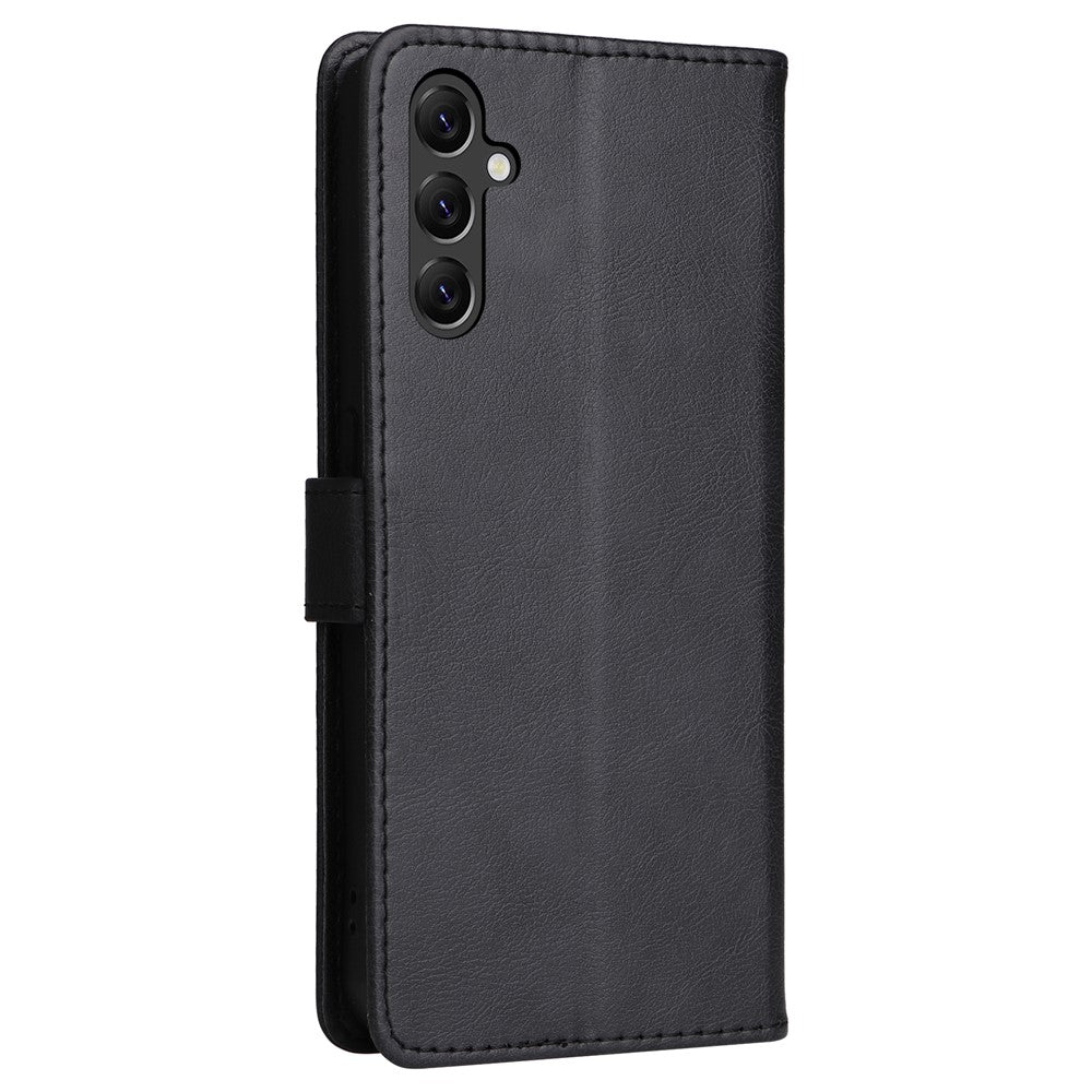 For Samsung Galaxy A05s 4G Case Solid Color Leather Mobile Cover Wallet Stand with Strap