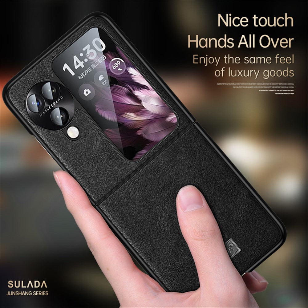SULADA For Oppo Find N3 Flip 5G Case PU Leather+TPU+PC Folding Phone Cover