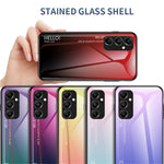 Til Samsung Galaxy A05s 4G Cover Hærdet Glas+PC+TPU Gradient Anti-fald Telefoncover