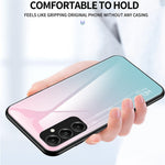 Til Samsung Galaxy A05s 4G Cover Hærdet Glas+PC+TPU Gradient Anti-fald Telefoncover