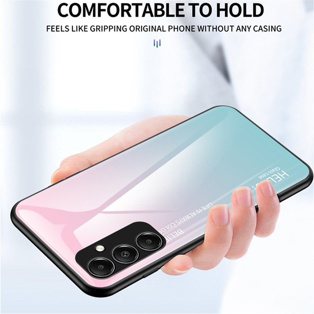 Til Samsung Galaxy A05s 4G Cover Hærdet Glas+PC+TPU Gradient Anti-fald Telefoncover