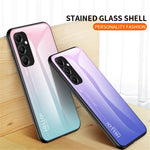 Til Samsung Galaxy A05s 4G Cover Hærdet Glas+PC+TPU Gradient Anti-fald Telefoncover
