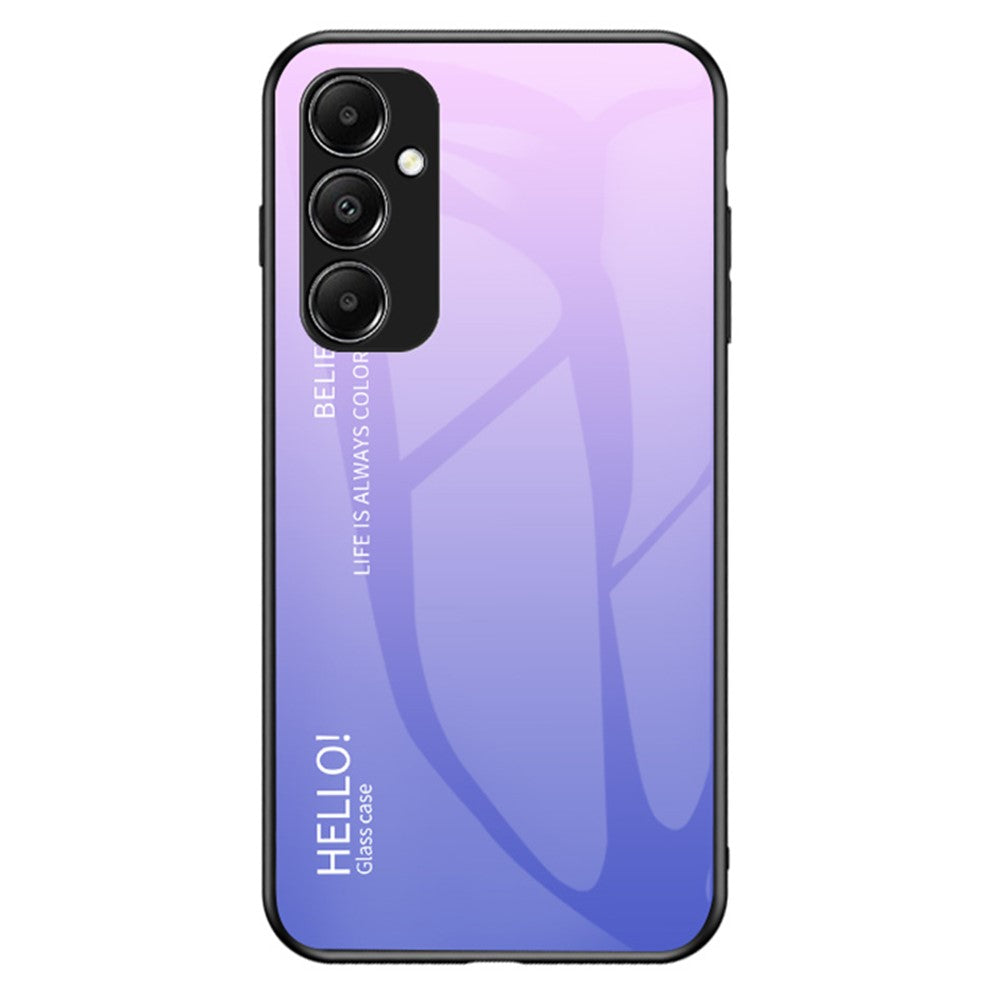 Til Samsung Galaxy A05s 4G Cover Hærdet Glas+PC+TPU Gradient Anti-fald Telefoncover