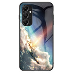 Til Samsung Galaxy A05s 4G Cover, Stjernehimmel Mønster Hærdet Glas+PC+TPU Anti-fald Telefoncover