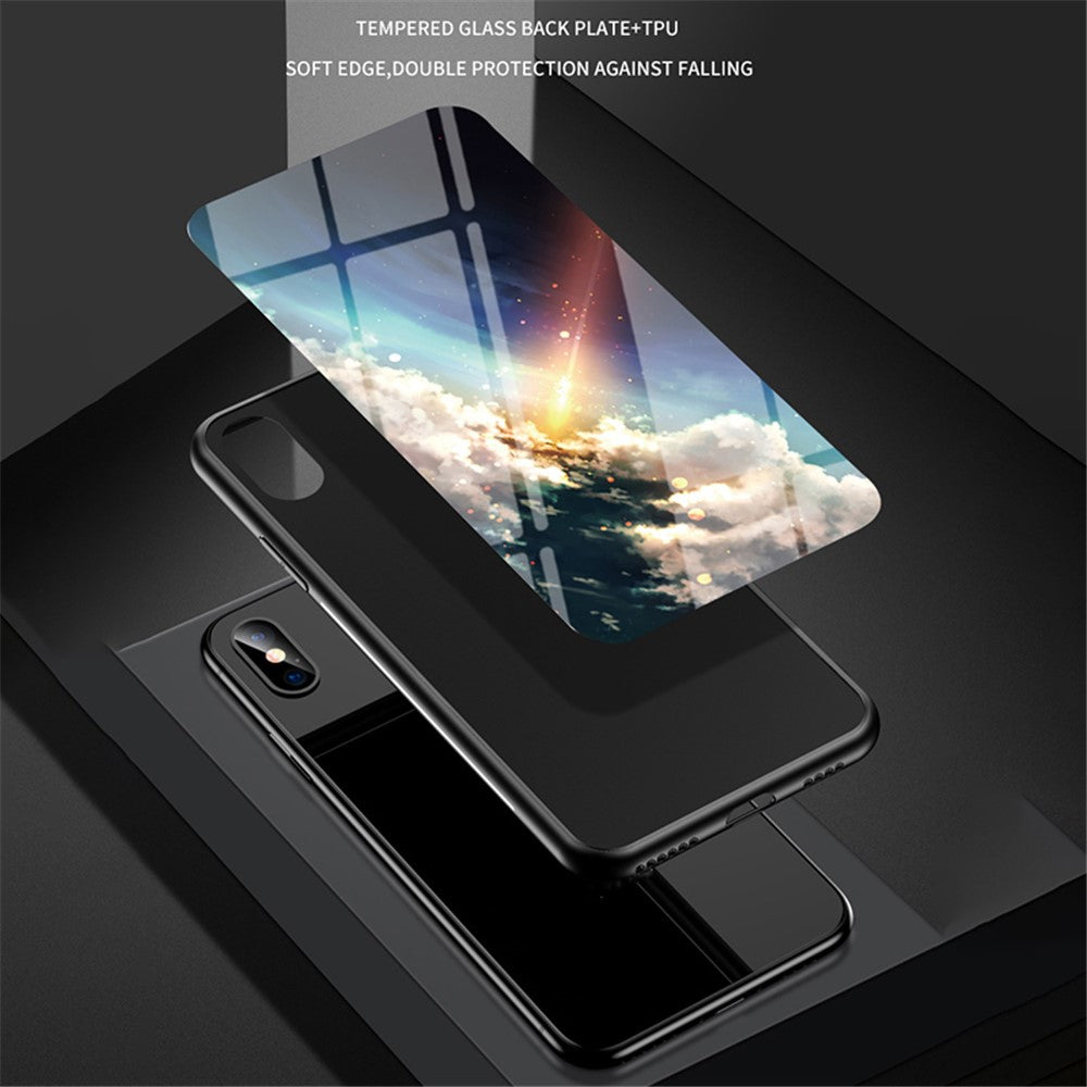 Til Samsung Galaxy A05s 4G Cover, Stjernehimmel Mønster Hærdet Glas+PC+TPU Anti-fald Telefoncover