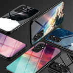 Til Samsung Galaxy A05s 4G Cover, Stjernehimmel Mønster Hærdet Glas+PC+TPU Anti-fald Telefoncover