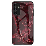 Til Samsung Galaxy A15 4G Cover Faldsikkert Marmormønster Hærdet Glas+PC+TPU Skal