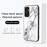 Til Samsung Galaxy A15 4G Cover Faldsikkert Marmormønster Hærdet Glas+PC+TPU Skal