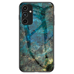 Til Samsung Galaxy A15 4G Cover Faldsikkert Marmormønster Hærdet Glas+PC+TPU Skal