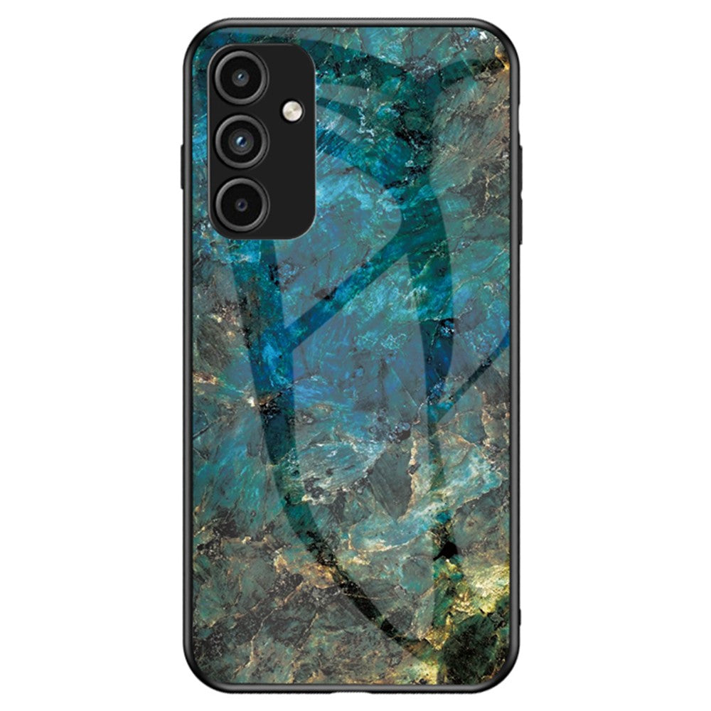 Til Samsung Galaxy A15 4G Cover Faldsikkert Marmormønster Hærdet Glas+PC+TPU Skal