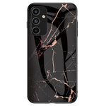 Til Samsung Galaxy A15 4G Cover Faldsikkert Marmormønster Hærdet Glas+PC+TPU Skal