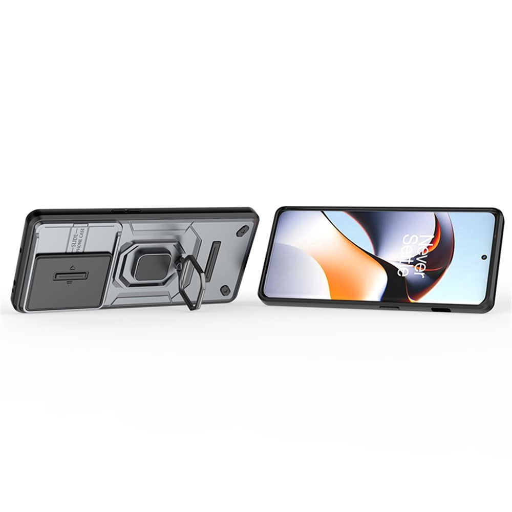 OnePlus 11R 5G / Ace 2 5G-skal med glidande linslock PC+TPU-stativ