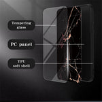 For Samsung Galaxy A05 4G Cover Marble Pattern Tempered Glass+PC+TPU Anti-scratch Shell