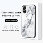 For Samsung Galaxy A05 4G Cover Marble Pattern Tempered Glass+PC+TPU Anti-scratch Shell
