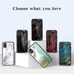 For Samsung Galaxy A05 4G Cover Marble Pattern Tempered Glass+PC+TPU Anti-scratch Shell