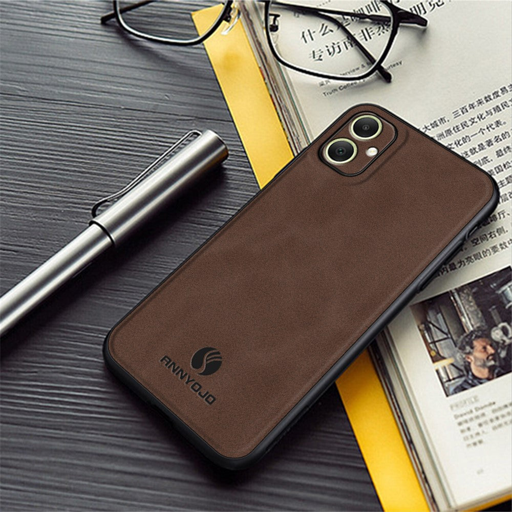 ANNYOJO For Samsung Galaxy A05 4G Case PU Leather+PC+TPU Mobile Phone Back Cover