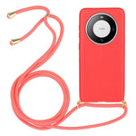 For Huawei Mate 60 Pro Back Case Wheat Straw + TPU Shockproof Phone Cover with Adjustable Lanyard