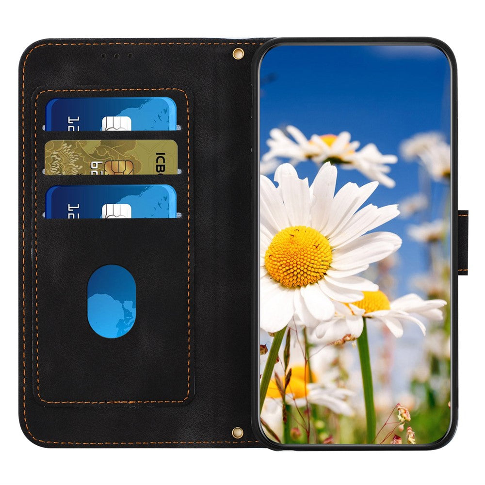 For Samsung Galaxy S23 FE Case Card Slots PU Leather Flower Pattern Printing Phone Cover