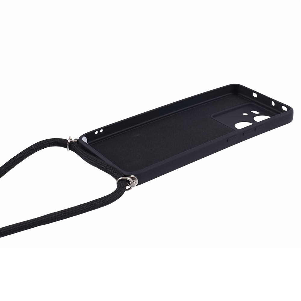 Xiaomi 13T / 13T Pro / Redmi K60 Ultra-skal Mjukt fiberfoder Gummerat TPU-skal med långt snöre