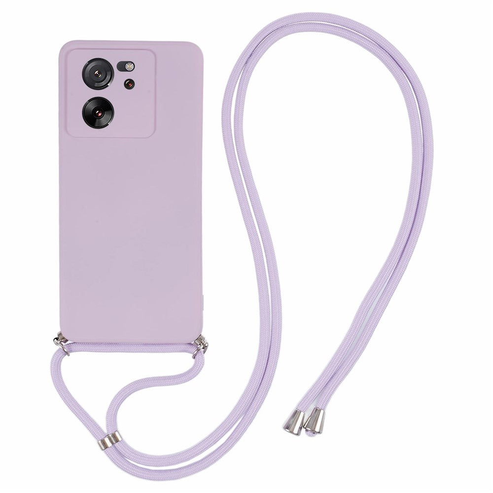 Xiaomi 13T / 13T Pro / Redmi K60 Ultra-skal Mjukt fiberfoder Gummerat TPU-skal med långt snöre