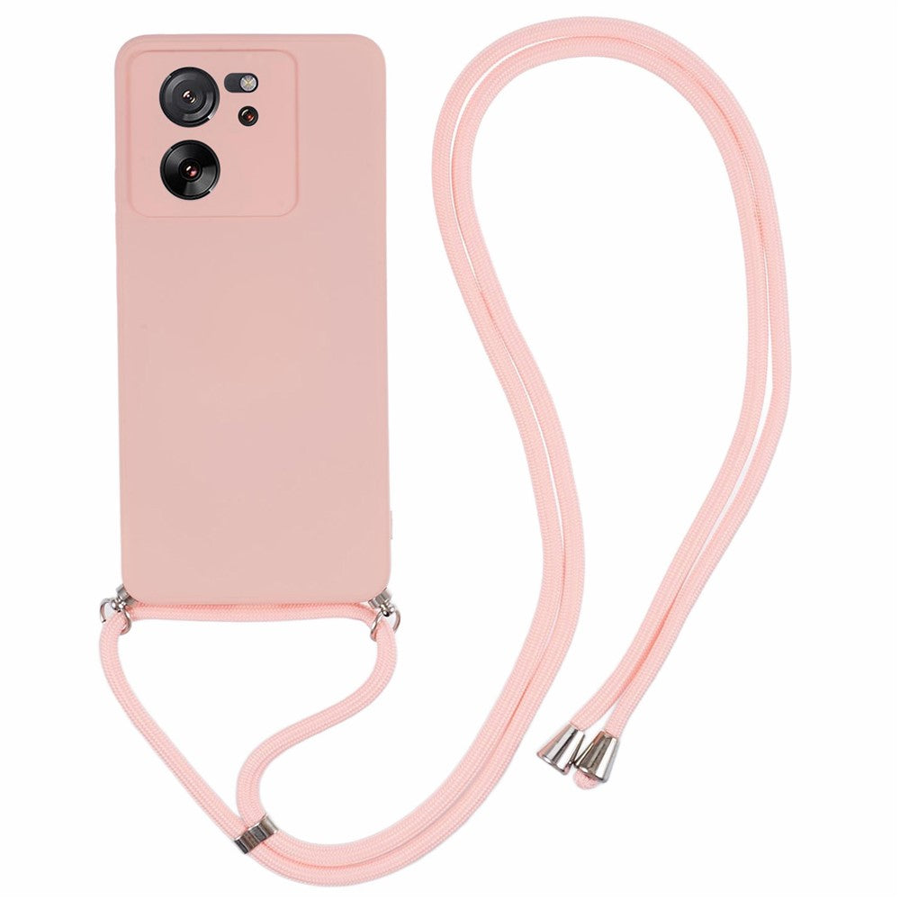 Xiaomi 13T / 13T Pro / Redmi K60 Ultra-skal Mjukt fiberfoder Gummerat TPU-skal med långt snöre