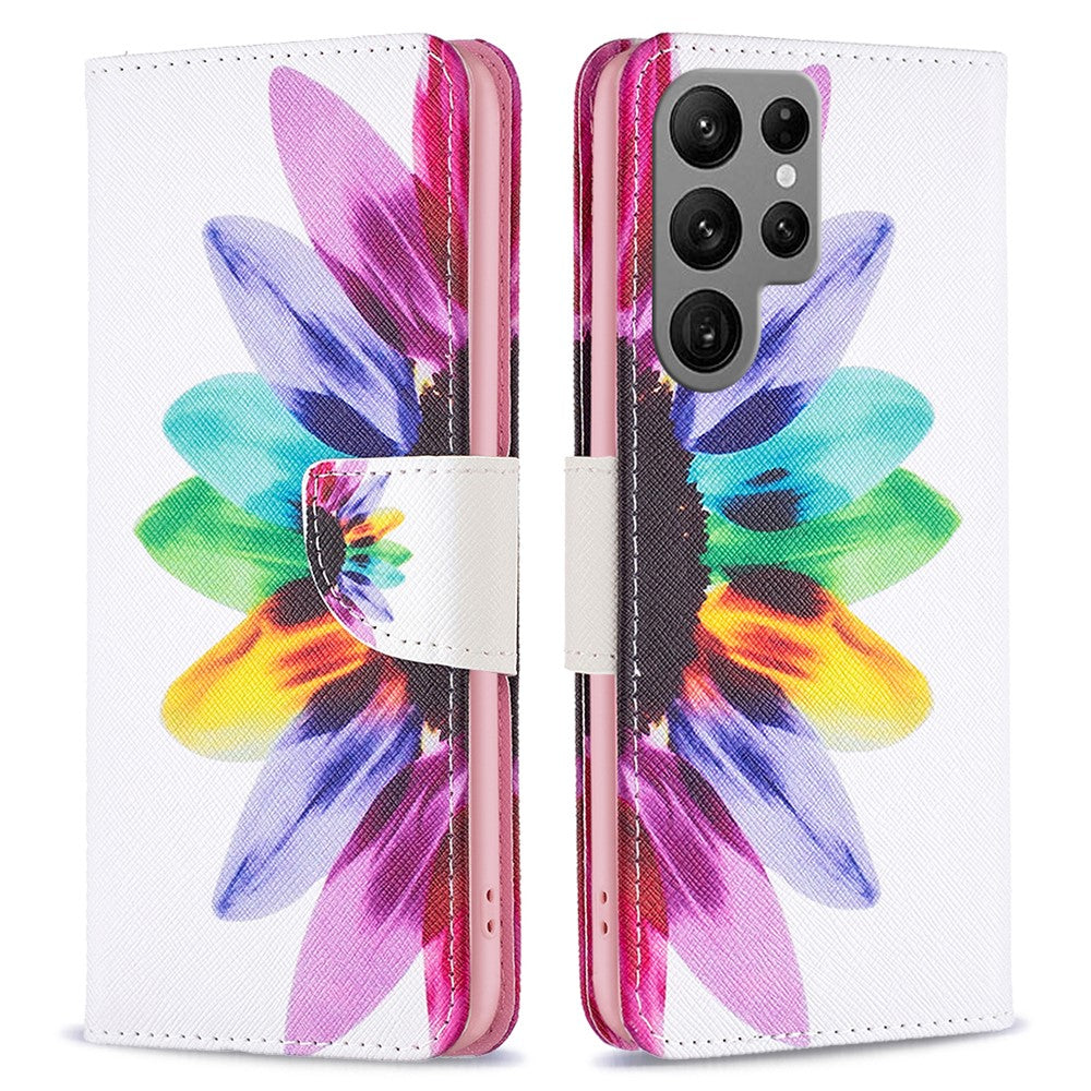 For Samsung Galaxy S24 Ultra Case Wallet Pattern Printing Phone Cover