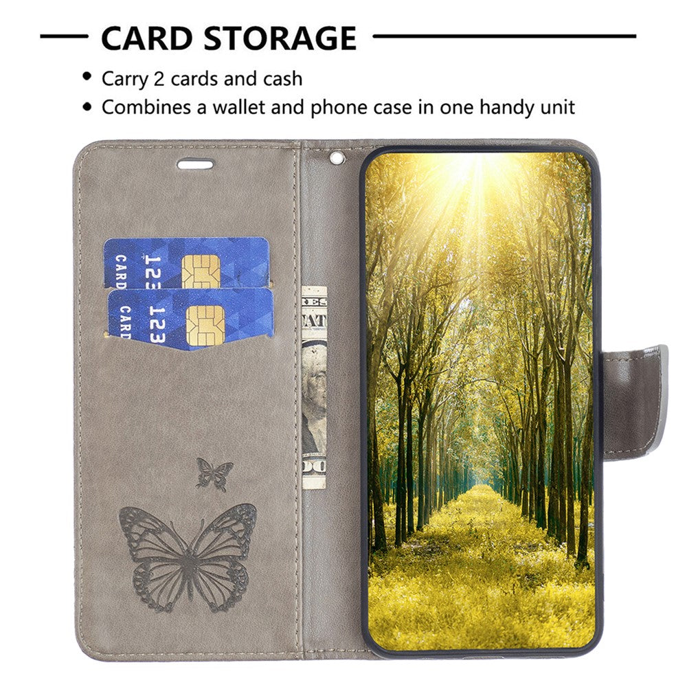 For Samsung Galaxy S25+ / S24+ Case Butterfly Imprinted PU Leather Wallet Cover