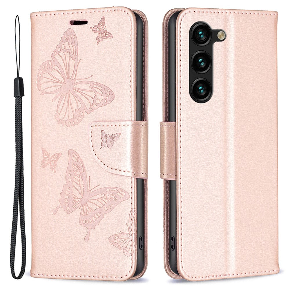 For Samsung Galaxy S25+ / S24+ Case Butterfly Imprinted PU Leather Wallet Cover