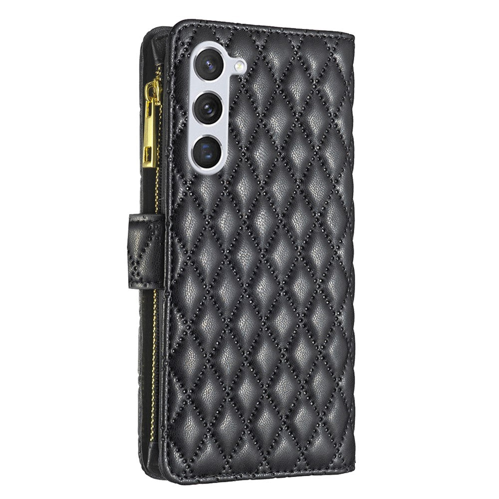 BINFEN COLOR BF Style-15 Til Samsung Galaxy S25+ / S24+ Lædertelefoncover Med Lynlåslomme Pung Telefoncover