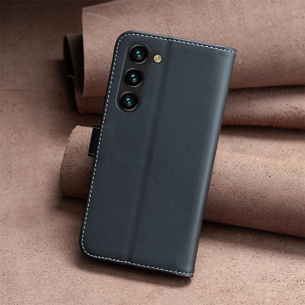 BINFEN COLOR BF17 Støvtæt PU læder cover med stander til Samsung Galaxy S25+ / S24+