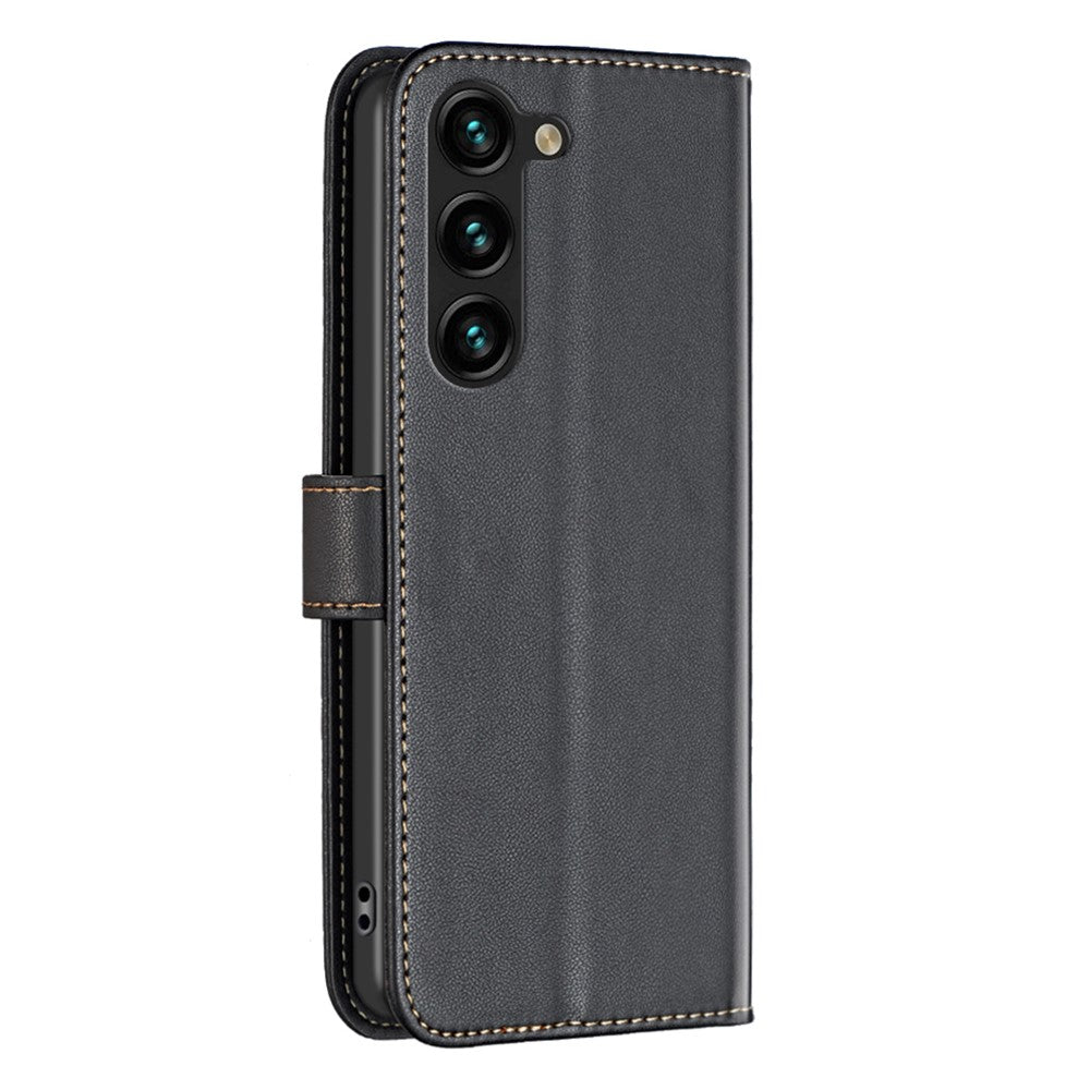 BINFEN COLOR BF17 Støvtæt PU læder cover med stander til Samsung Galaxy S25+ / S24+