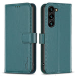 BINFEN COLOR BF17 Støvtæt PU læder cover med stander til Samsung Galaxy S25+ / S24+