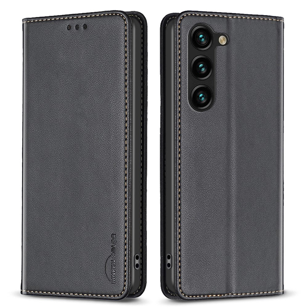 BINFEN COLOR BF18 For Samsung Galaxy S25 / S24 Case Card Holder PU Leather Cell Phone Cover
