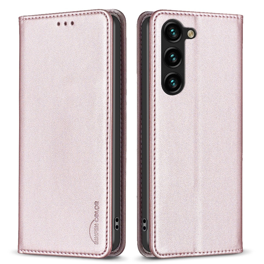 BINFEN COLOR BF18 For Samsung Galaxy S25 / S24 Case Card Holder PU Leather Cell Phone Cover