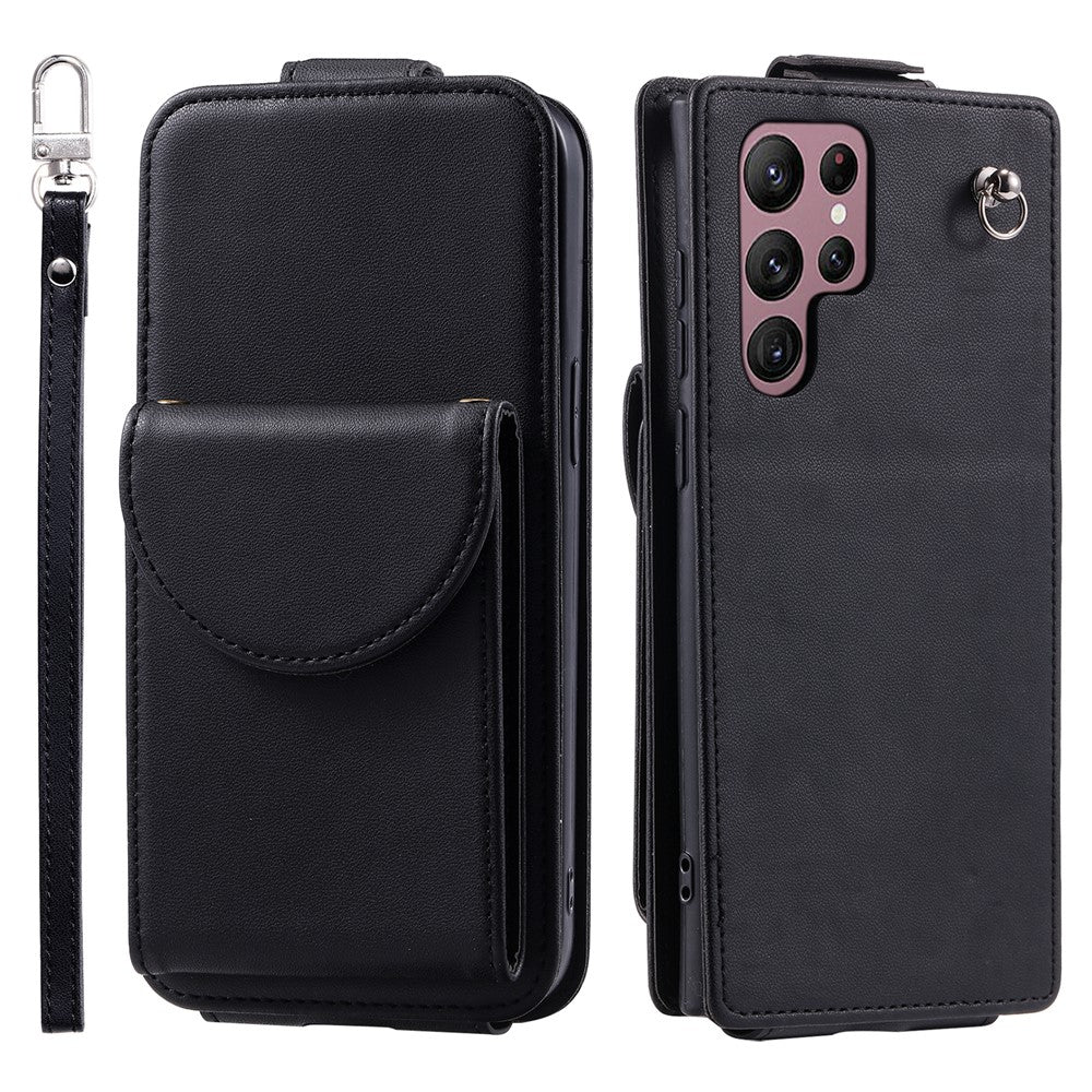 Samsung Galaxy S24 Ultra Skal Reptåligt Vertikalt Flip PU Läder+TPU mobilskal