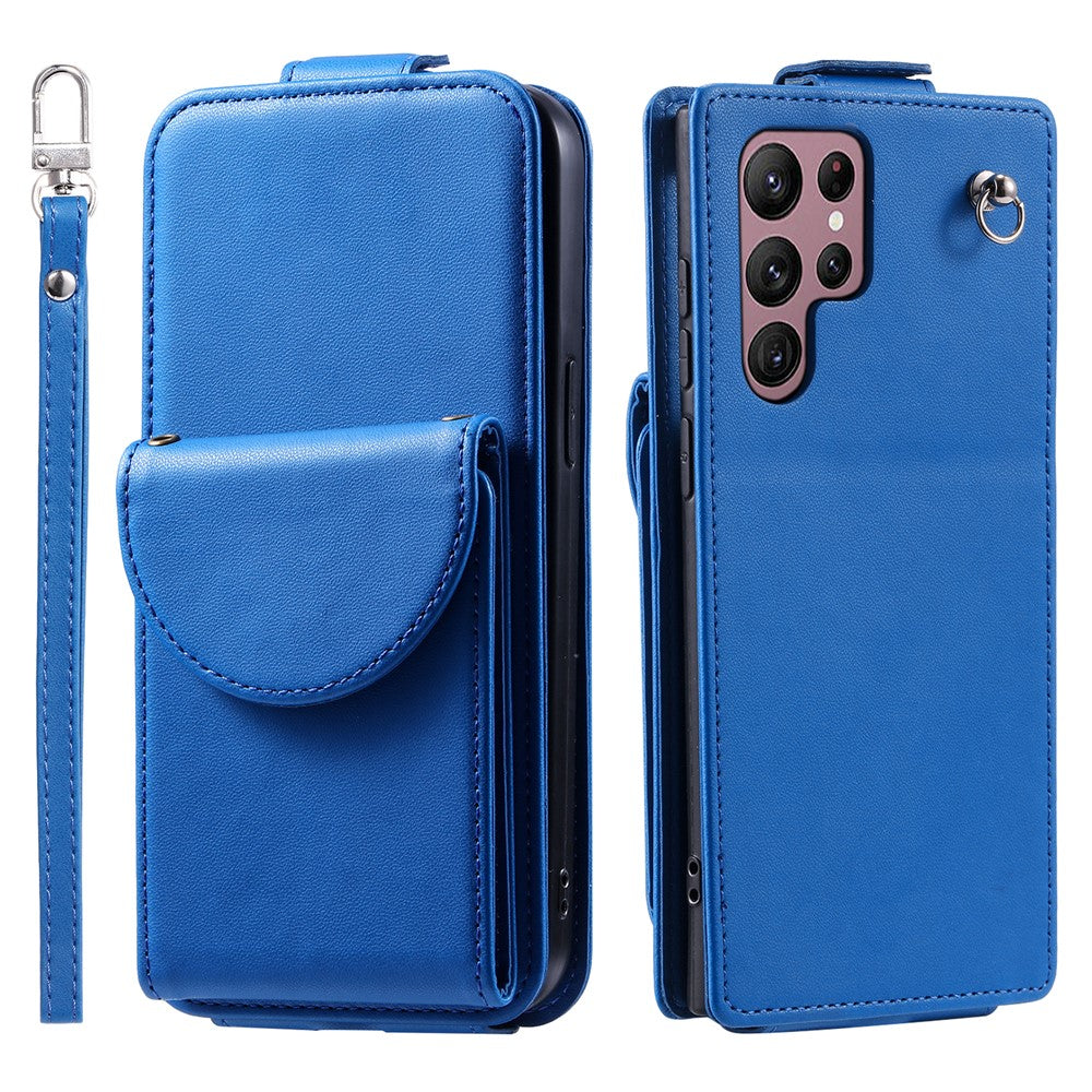 Samsung Galaxy S24 Ultra Skal Reptåligt Vertikalt Flip PU Läder+TPU mobilskal
