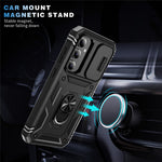 For Samsung Galaxy S23 FE Case Sliding Camera Cover PC+TPU Phone Shell