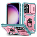 For Samsung Galaxy S23 FE Case Sliding Camera Cover PC+TPU Phone Shell