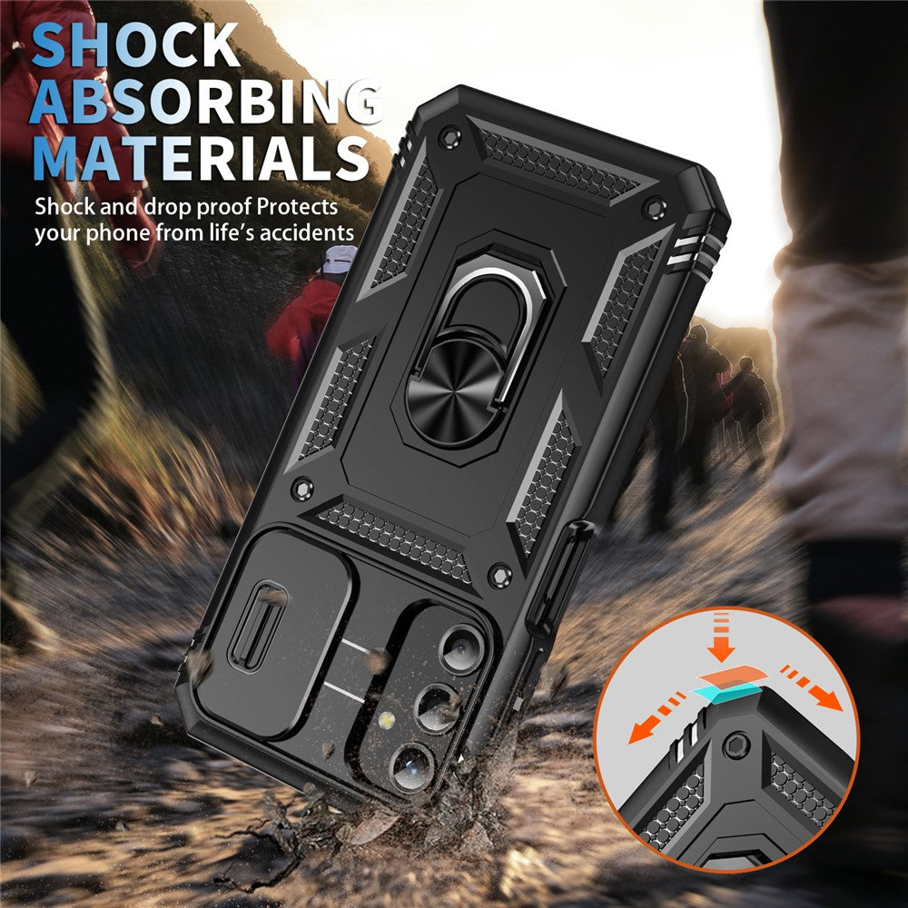 For Samsung Galaxy A25 5G (Global) (161.0 X 76.5 X 8.3mm) Case Sliding Camera Cover Anti-Drop PC+TPU Phone Shell