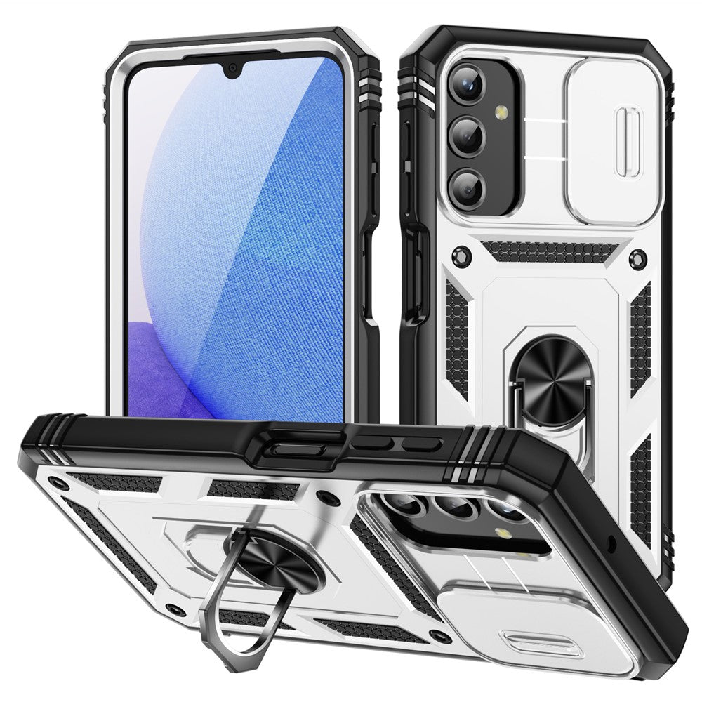 For Samsung Galaxy A25 5G (Global) (161.0 X 76.5 X 8.3mm) Case Sliding Camera Cover Anti-Drop PC+TPU Phone Shell