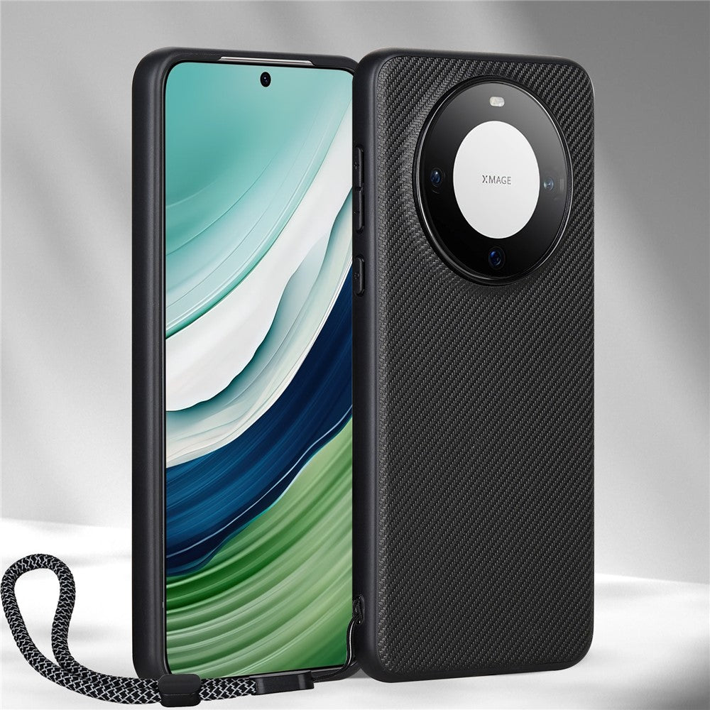 VILI TC Series for Huawei Mate 60 Case PU Leather Coated TPU Phone Cover with Strap