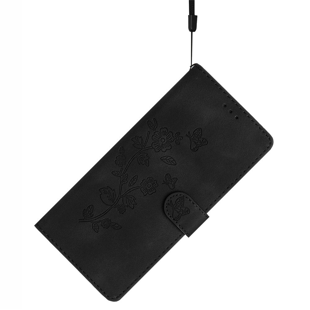 Til Samsung Galaxy A15 4G Magnetisk Telefoncover Præget Blomsterpung PU Læder Stativcover