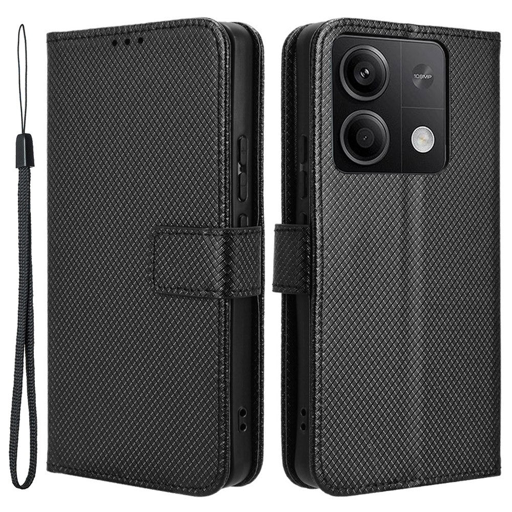Xiaomi Redmi Note 13 5G-skal med magnetisk spänne i läderplånbok