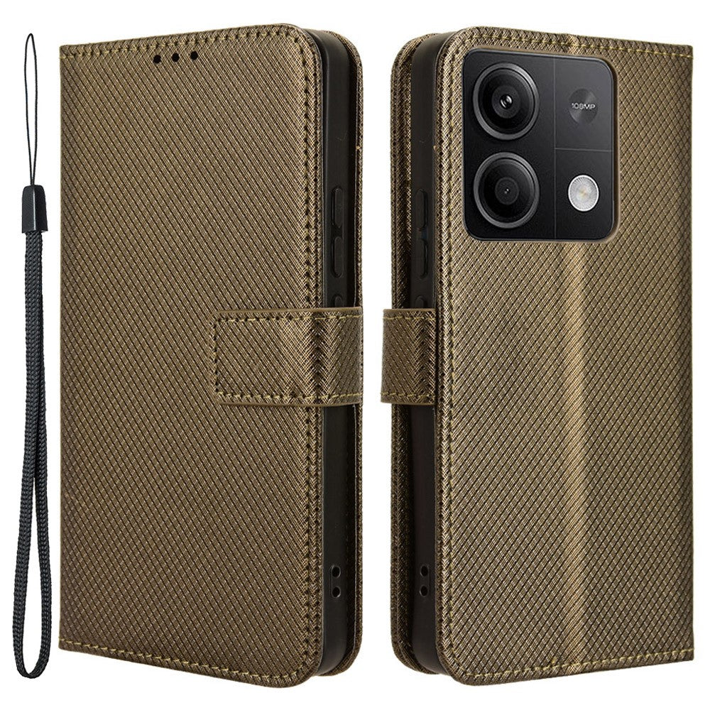 Xiaomi Redmi Note 13 5G-skal med magnetisk spänne i läderplånbok
