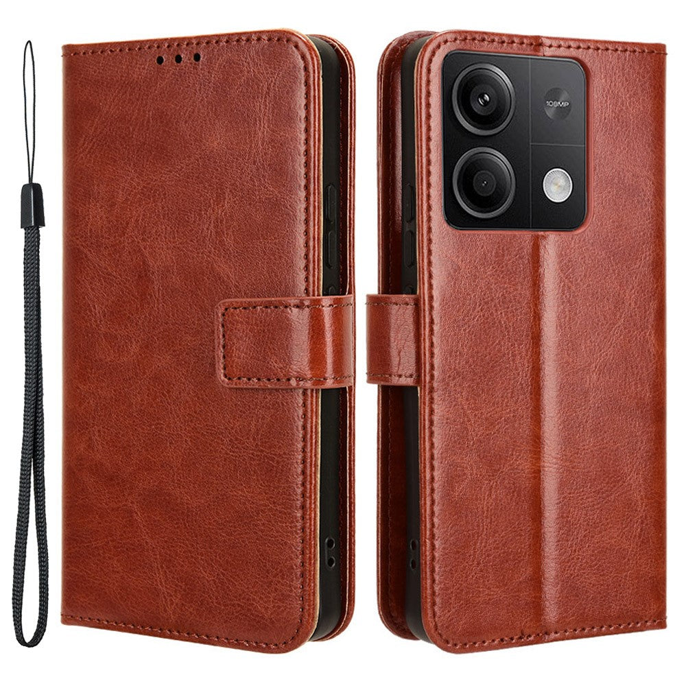 For Xiaomi Redmi Note 13 5G Case Crazy Horse Texture Phone Wallet Cover