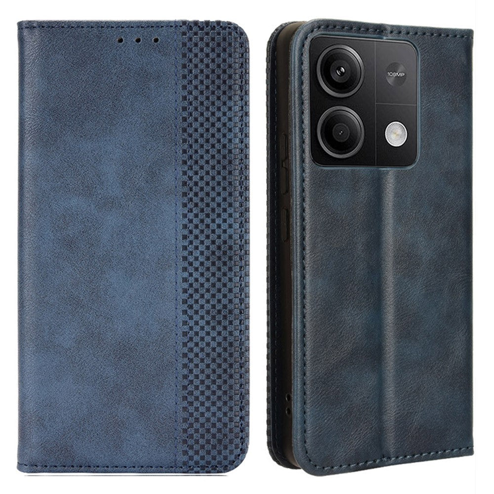 For Xiaomi Redmi Note 13 5G Mobile Phone Cover Case Wallet Retro PU Leather Shell