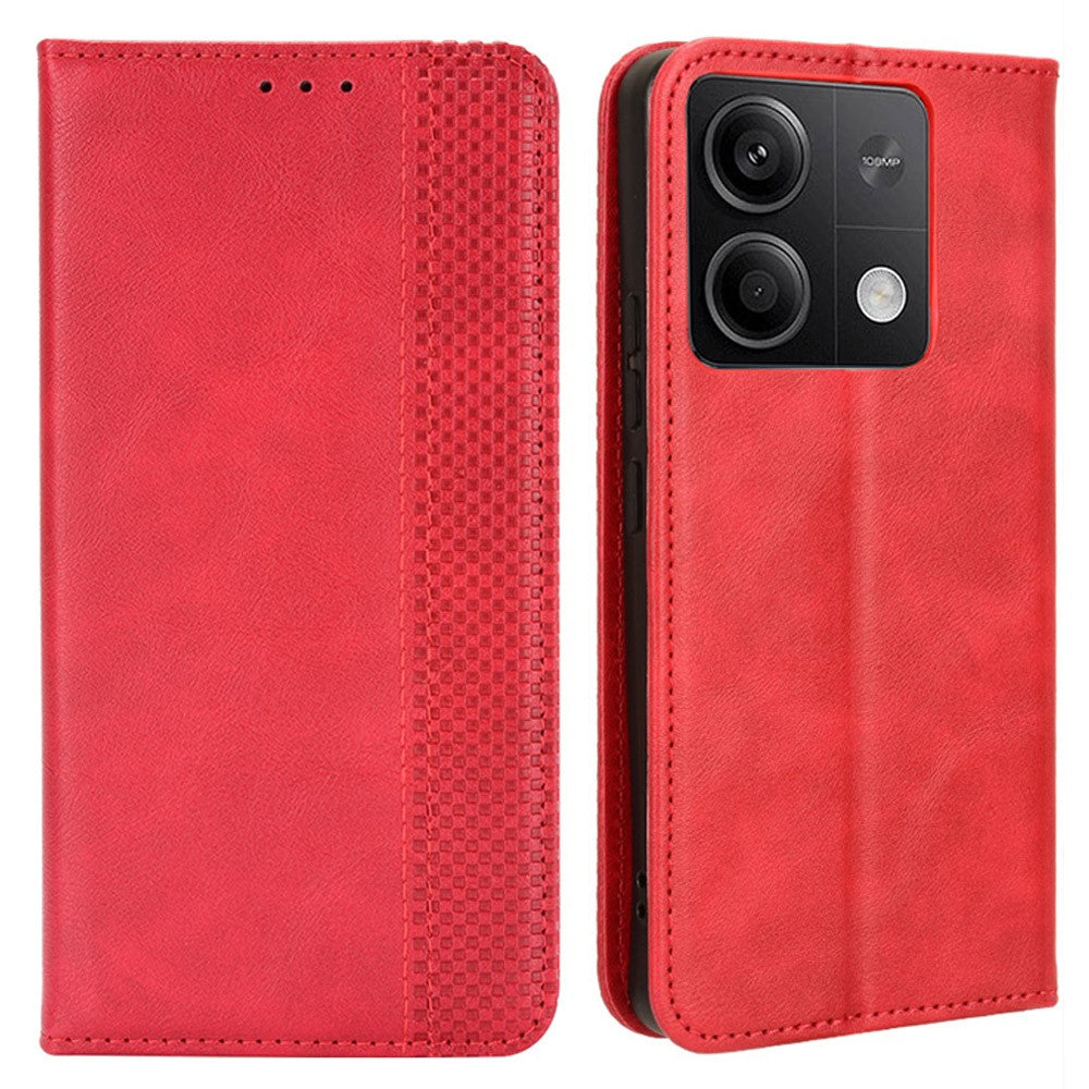 For Xiaomi Redmi Note 13 5G Mobile Phone Cover Case Wallet Retro PU Leather Shell