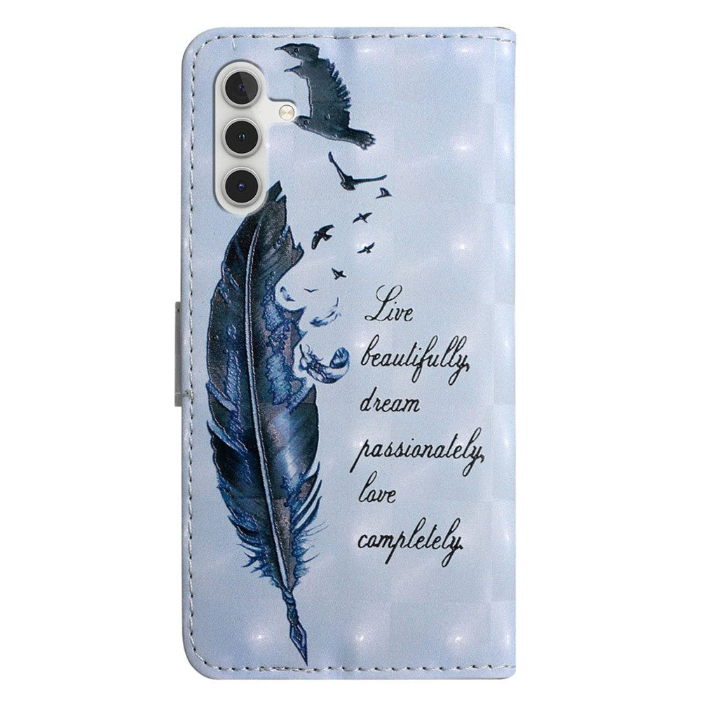 Til Samsung Galaxy A15 5G Cover Læder Anti-Fald 3D Mønsterprint Telefoncover